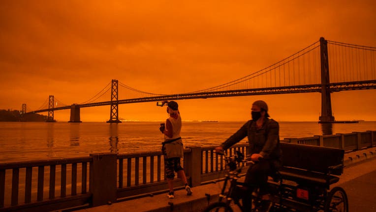 Wildfires Envelop San Francisco Bay Area In Dark Orange Haze