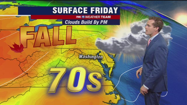Mild, dry and cloudy Friday; Hurricane Delta remnants bring Sunday showers