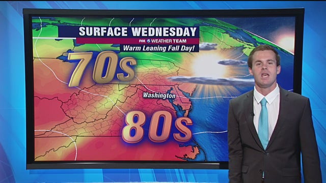 Sunny and warm Wednesday with highs near 80 degrees