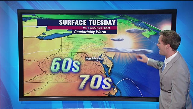 Sunny and mild with temperatures in the 70s Tuesday