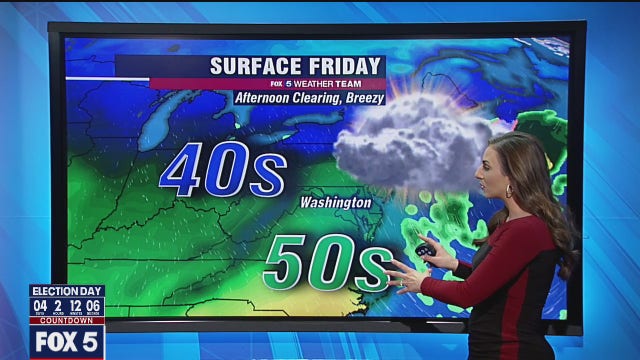 Cool and breezy Friday with highs in the 50s; chilly Halloween ahead