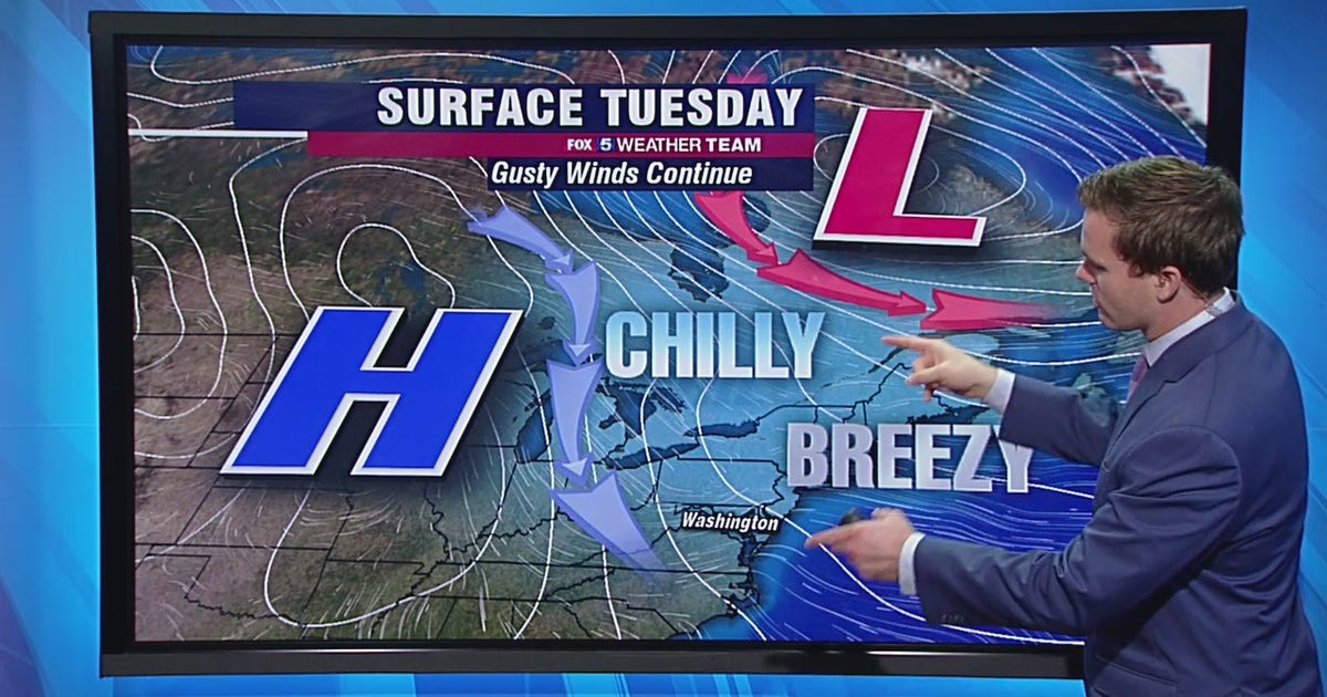 Chilly, breezy Tuesday with a possible passing shower and highs in the ...
