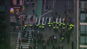 Car hits protesters in Manhattan