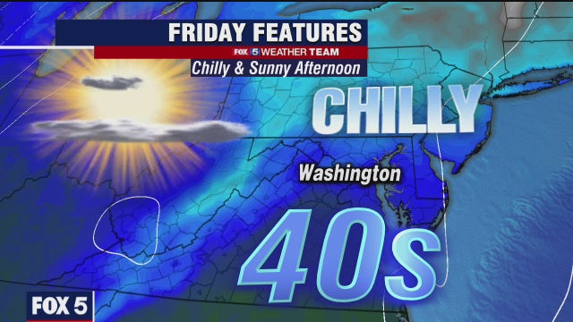 Chilly, sunny Friday with highs in the 40s