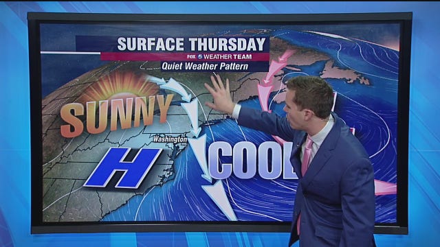 Sunny, cool Thursday with highs in the 50s; weekend showers likely