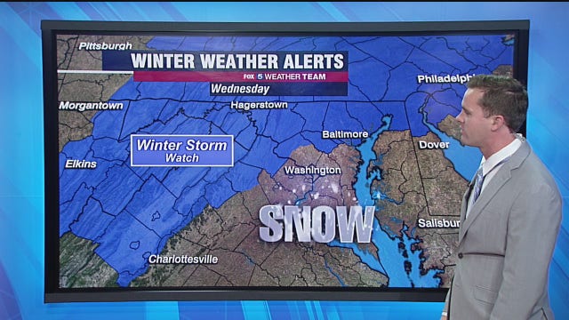 Expect rain in the DC area on Monday ahead of snow later in the week