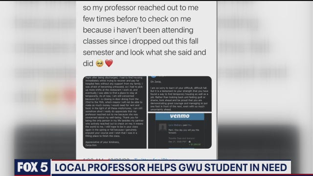George Washington University professor helps pay student’s rent amid pandemic