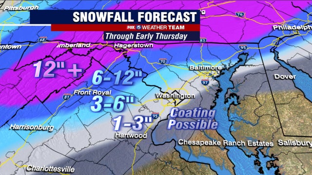 WINTER STORM TRACKER: Snow, sleet, and rain slams DC region Wednesday