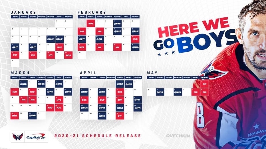 Washington Capitals announce 202021 regular season schedule