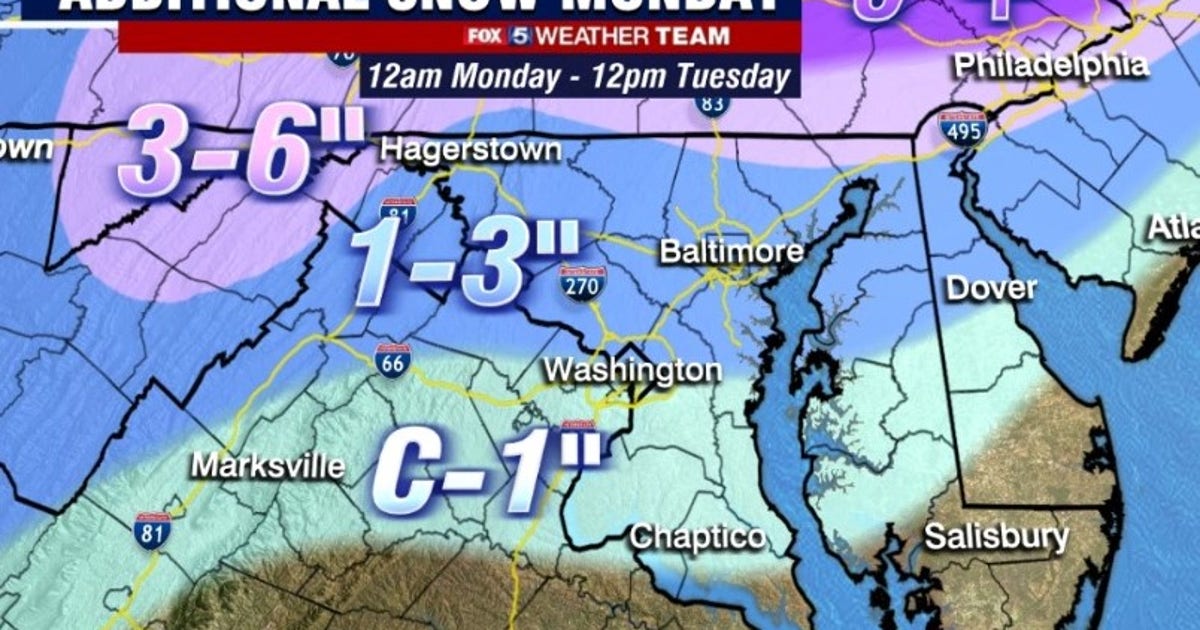 DC could get 1-3 inches of MORE snow Monday as winter storm continues ...