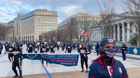 Howard University, University of Delaware marching bands escort Biden, Harris during inauguration parade