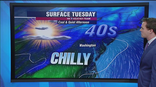 Sunny Tuesday with chilly temperatures in the 40s