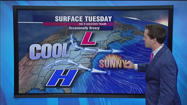 Sunny, cool Tuesday; windy and cold inauguration day