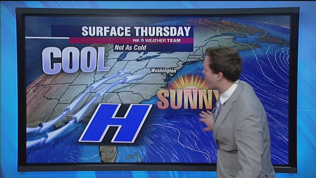 Sunny, breezy Thursday with highs in the 50s
