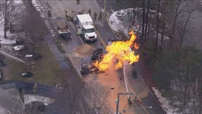 Fairfax County police: 3 people injured in vehicle fire after gas leak in Springfield