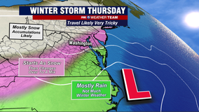 Snow, wintry mess eyes DC region Thursday