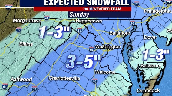 DC could get up to 5 inches of snow in weekend winter storm