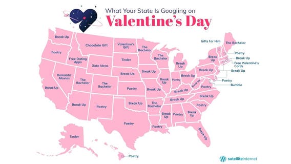 What is your state Googling the most on Valentine's Day?