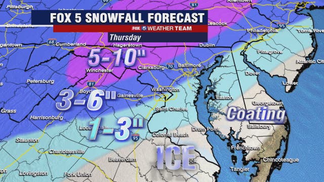 Wintry mess of snow, sleet and freezing rain hit DC region Thursday