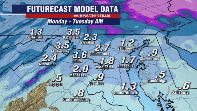 Freezing mist, light snow across parts of DC region make for messy Monday morning commute