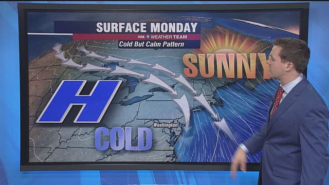 Calm, quiet Monday; midweek storm could bring snow to DC region