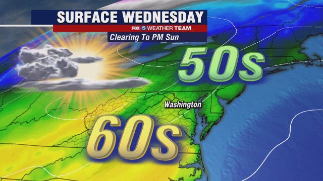 Sunny, mild Wednesday with springlike temperatures in the 60s likely