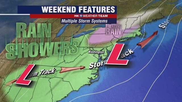Cool Friday with highs around 50 degrees; weekend showers likely