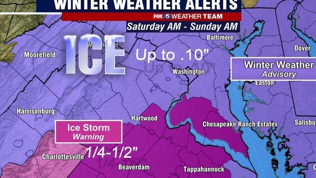 Freezing rain will lead to icy roads Saturday