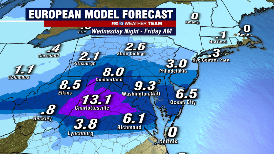 When Will It Snow Two Pronged Winter Storm Takes Aim At Dc Region