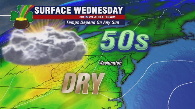 Cool and cloudy St. Patrick’s Day in DC region