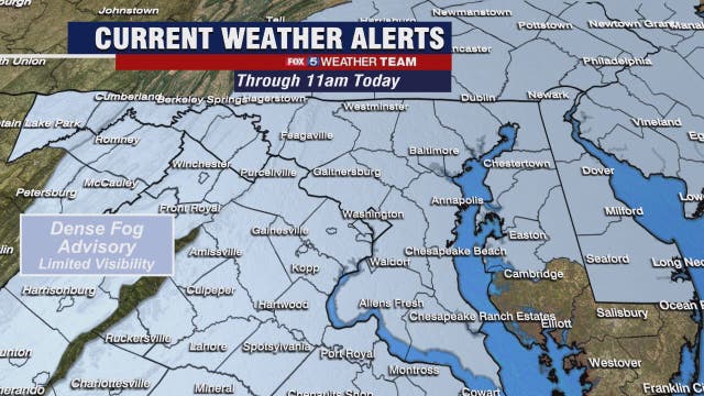 Dense morning fog Thursday; some afternoon sun possible with highs in the 70s