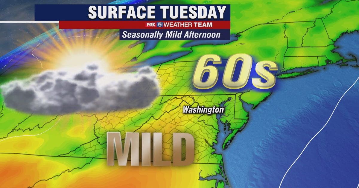 Cloudy, dry and mild Tuesday with highs in the mid-60s | FOX 5 DC
