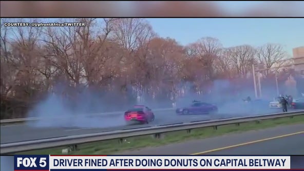 Driver fined after Capital Beltway donuts caught on camera