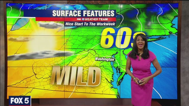 Sunny, breezy Monday with highs in the 60s; midweek temperatures in the 80s