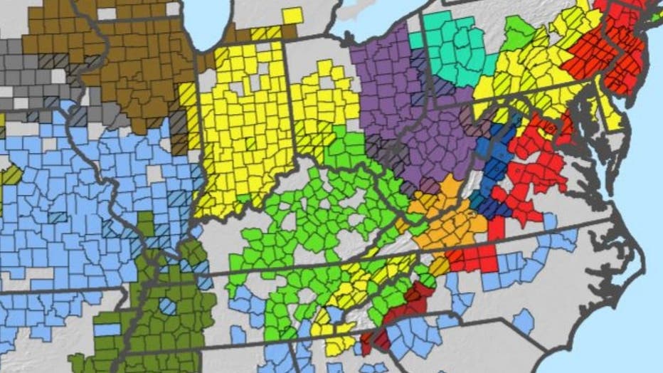 Brood X Cicada Map