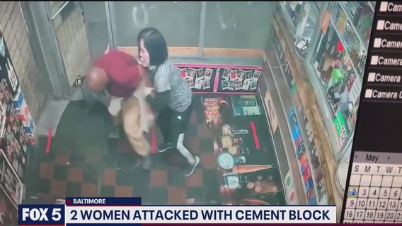 Video: Man charged in Baltimore after attacking women with cement block