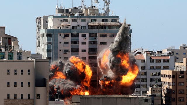 Israeli airstrike destroys Gaza high-rise building with media offices