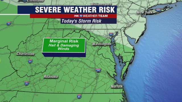Rain showers and thunderstorms threaten DC region Monday