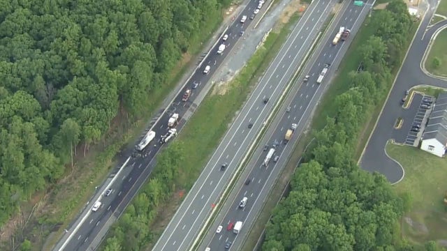 Stafford County tractor trailer fire causes Monday morning delays