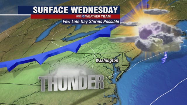 Highs in the 90s Wednesday; threat of showers and thunderstorms this afternoon and evening