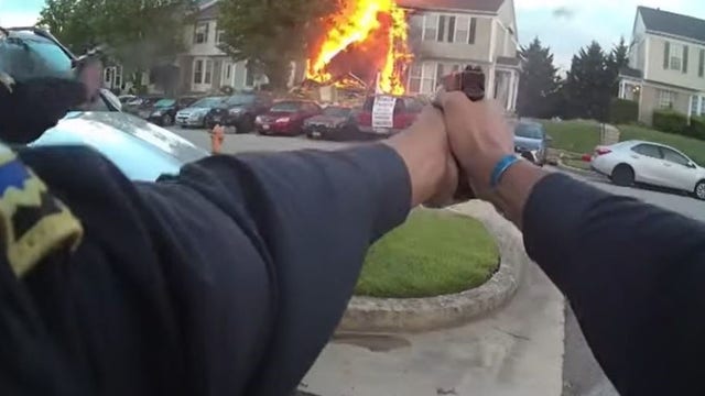 Bodycam video shows Baltimore County police shoot man who killed 3 neighbors, set home on fire