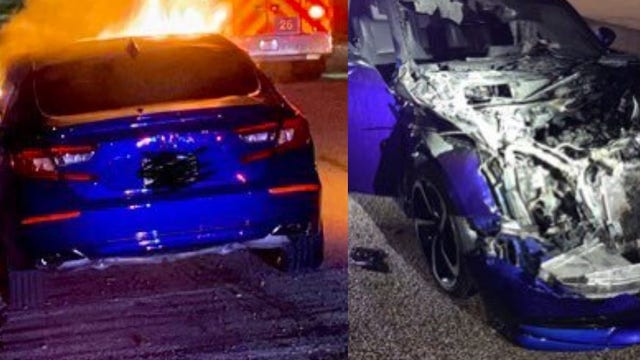 Anne Arundel officer pulls driver out of burning car