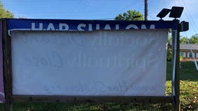 Synagogue's pro-Israel banner vandalized, prompting Montgomery County police investigation