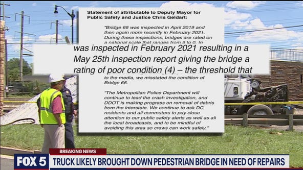 Collapsed bridge rated ‘poor’ in 2021 inspection, Mayor ‘misstated’ condition Wednesday