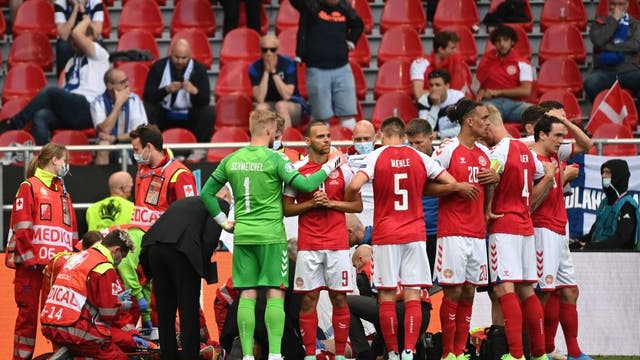 Christian Eriksen stable after collapse during Denmark's Euro 2020 match