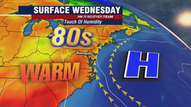 Warm and cloudy Wednesday with highs in the 80s; chance for late day storms