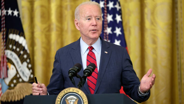WASHINGTON, DC - JUNE 24: U.S. President Joe Biden delivers remarks on the Senate's bipartisan infrastructure deal at the White House on June 24, 2021, in Washington, D.C. (Photo by Kevin Dietsch/Getty Images)