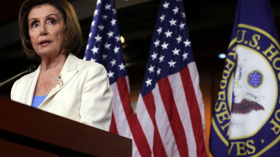 Speaker Pelosi Holds Weekly Press Conference On Capitol Hill