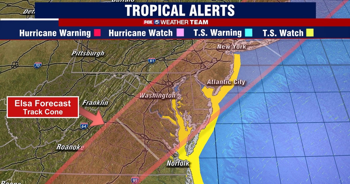 DC region could see remnants of Tropical Storm Elsa Thursday afternoon ...