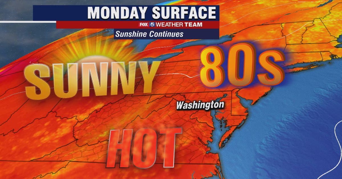 Sunny and hot Monday with highs in the upper-80s as the heat and ...